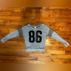 PINK Victoria's Secret Grey Longsleeve Tee Mesh Sleeve Inserts Women's XS